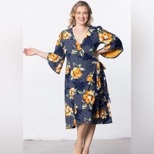 Kiyonna wrap dress floral print